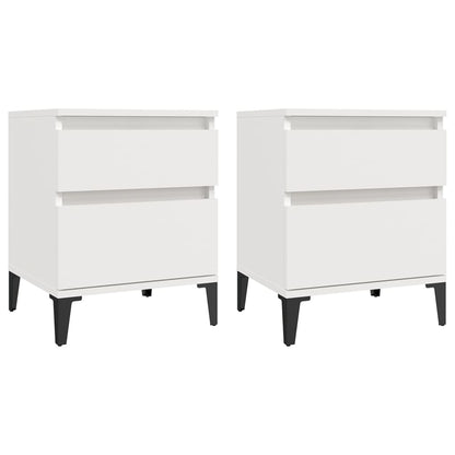 vidaXL Tables de chevet 2 pcs Blanc 40x35x50 cm