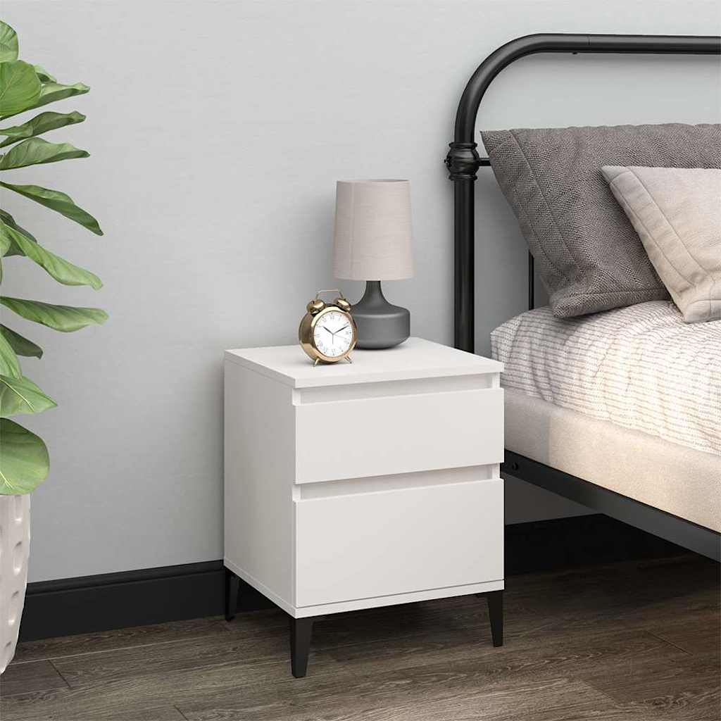 vidaXL Tables de chevet 2 pcs Blanc 40x35x50 cm