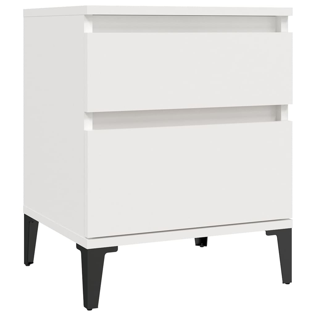 vidaXL Tables de chevet 2 pcs Blanc 40x35x50 cm