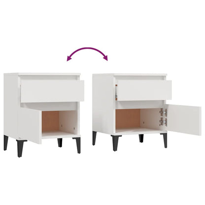 vidaXL Tables de chevet 2 pcs Blanc 40x35x50 cm