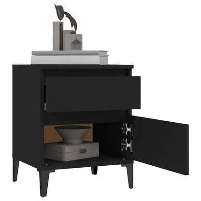 vidaXL Nachttische 2 Stk. Schwarz 40x35x50 cm