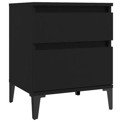vidaXL Nachttische 2 Stk. Schwarz 40x35x50 cm