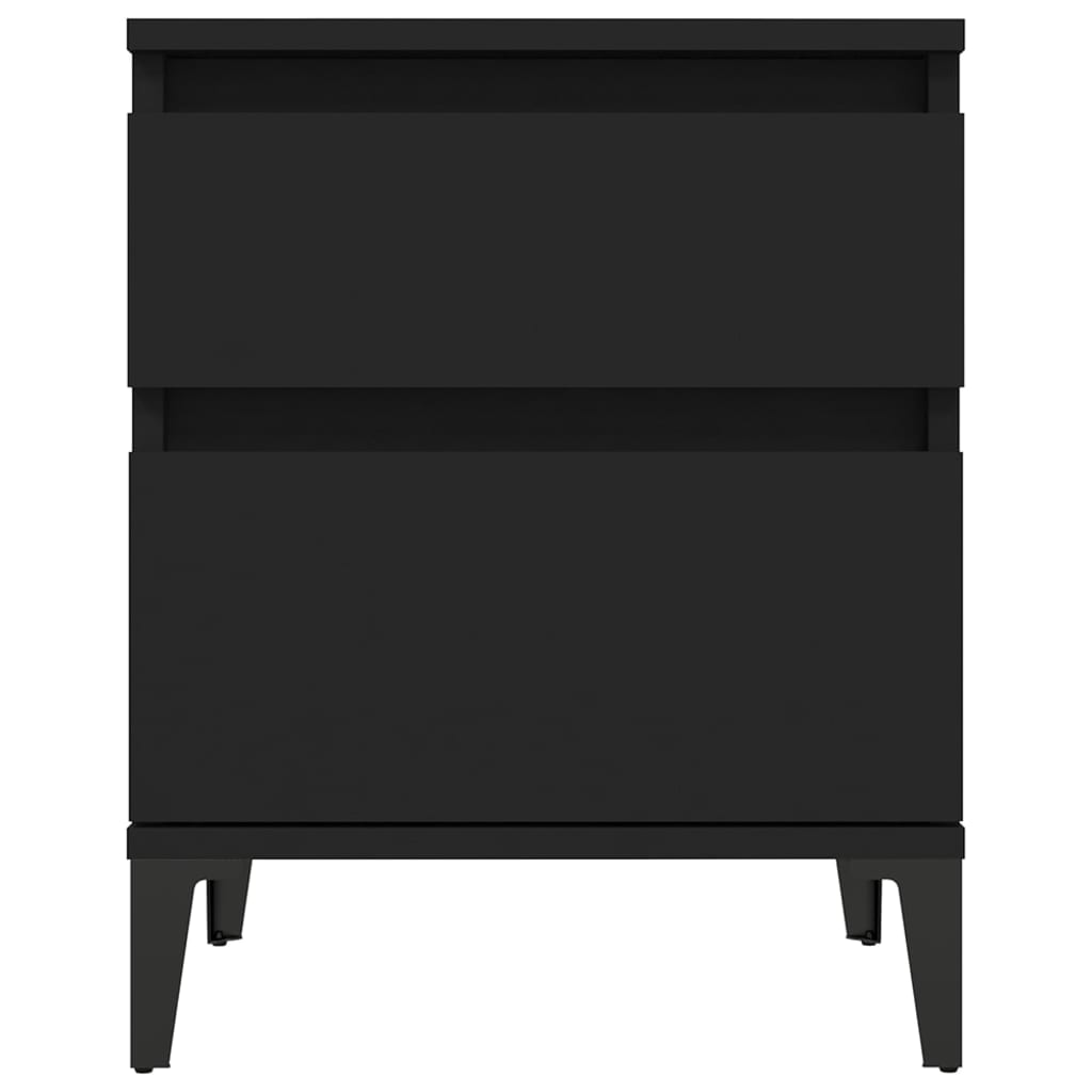 vidaXL Nachttische 2 Stk. Schwarz 40x35x50 cm