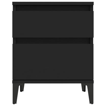vidaXL Nachttische 2 Stk. Schwarz 40x35x50 cm
