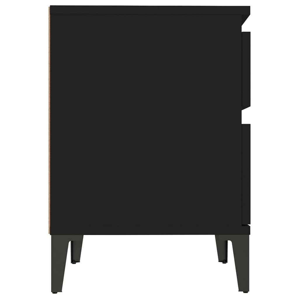 vidaXL Nachttische 2 Stk. Schwarz 40x35x50 cm