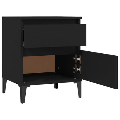 vidaXL Nachttische 2 Stk. Schwarz 40x35x50 cm