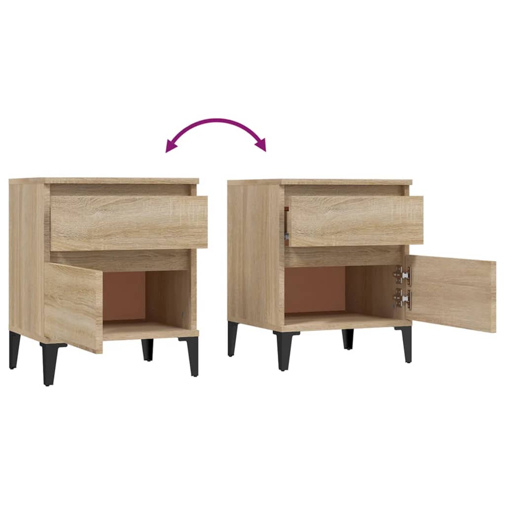 vidaXL Tables de chevet 2 pcs Chêne Sonoma 40x35x50 cm