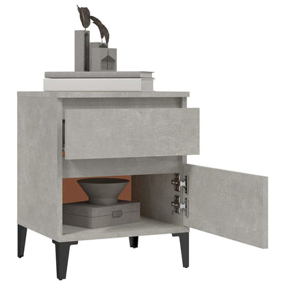 vidaXL Table de chevet gris béton 40x35x50 cm