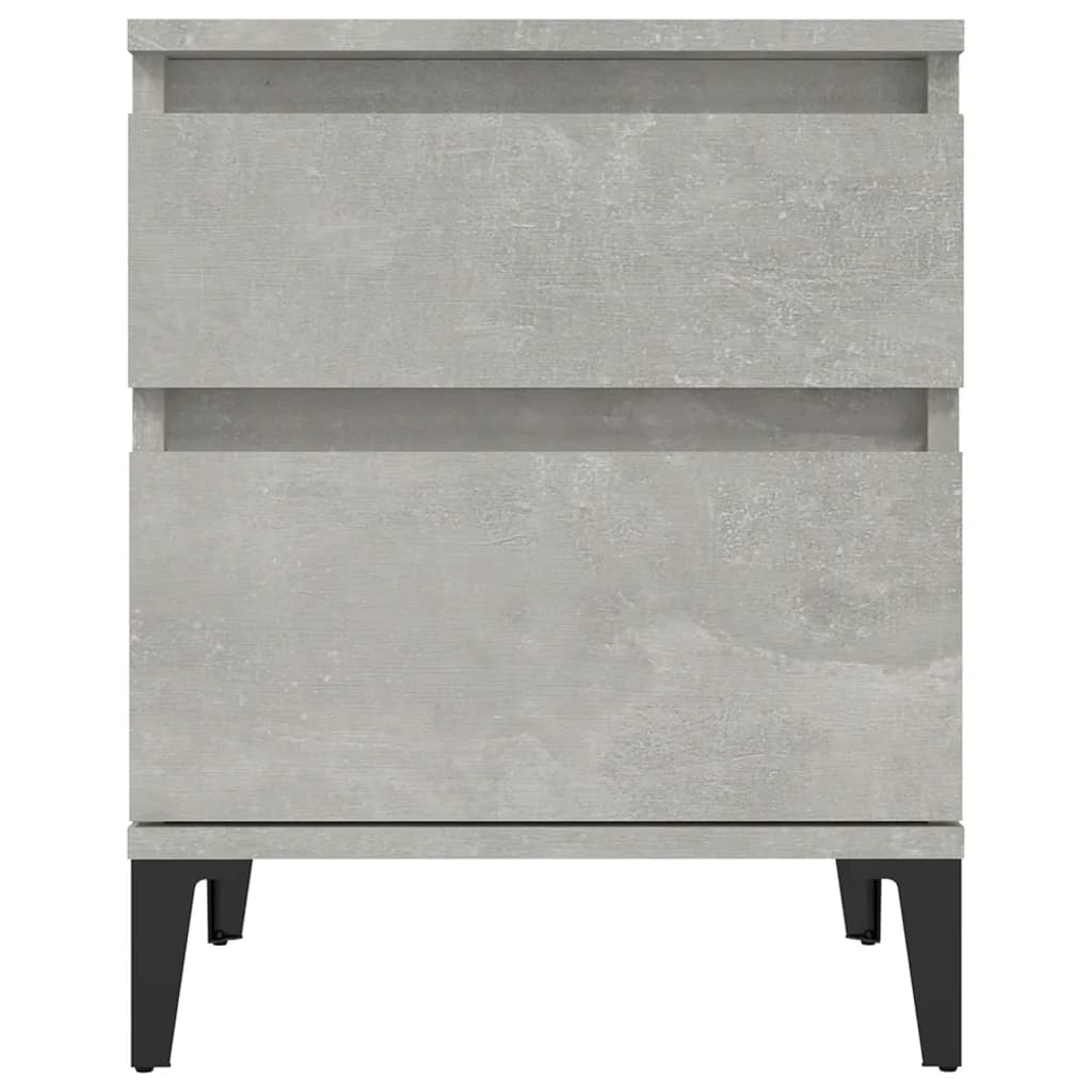 vidaXL Table de chevet gris béton 40x35x50 cm