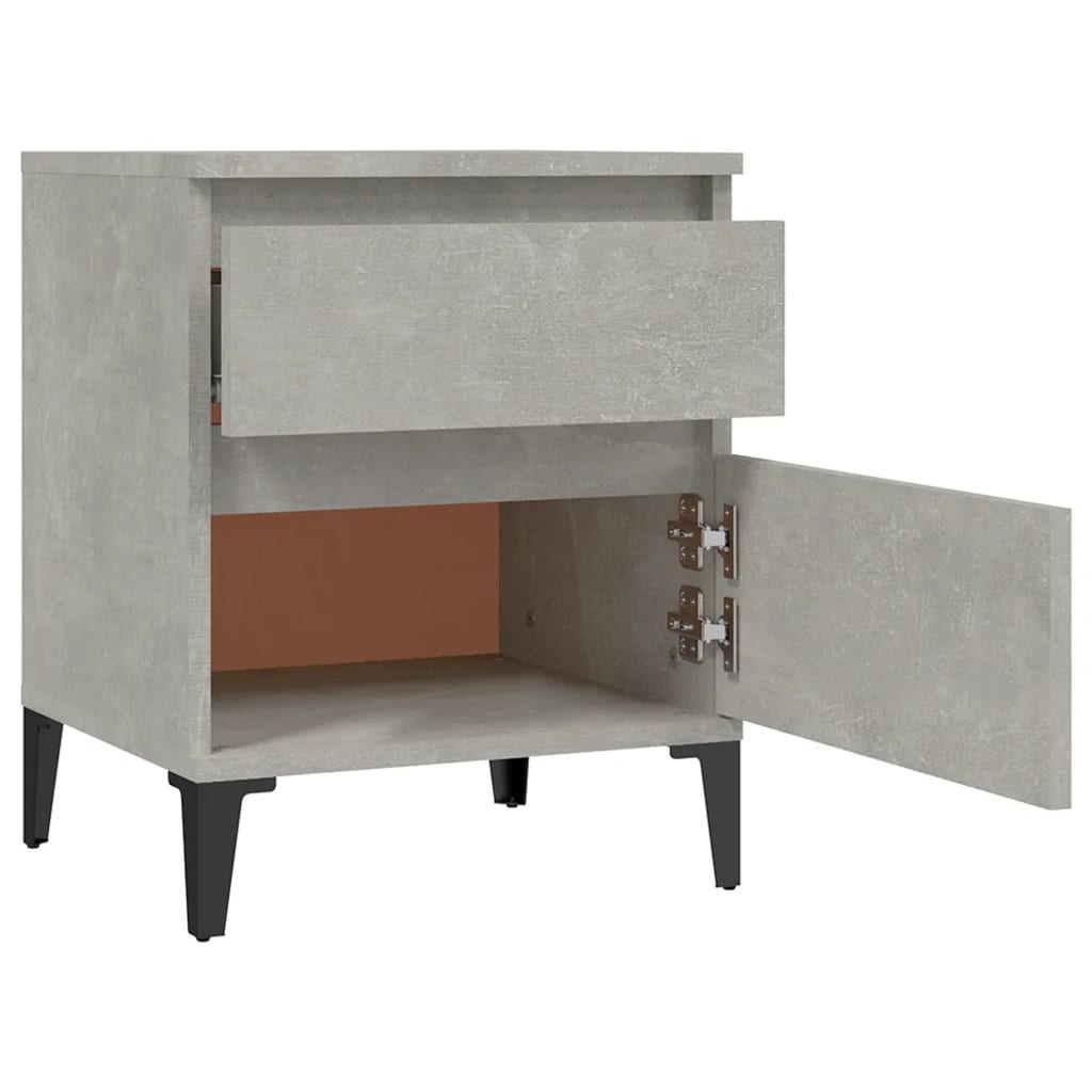 vidaXL Table de chevet gris béton 40x35x50 cm