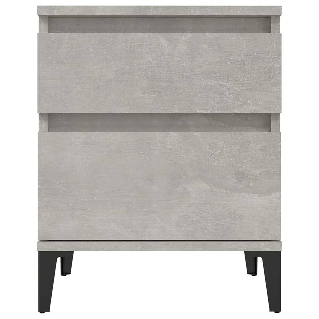 vidaXL Nachttische 2 Stk. Betongrau 40x35x50 cm