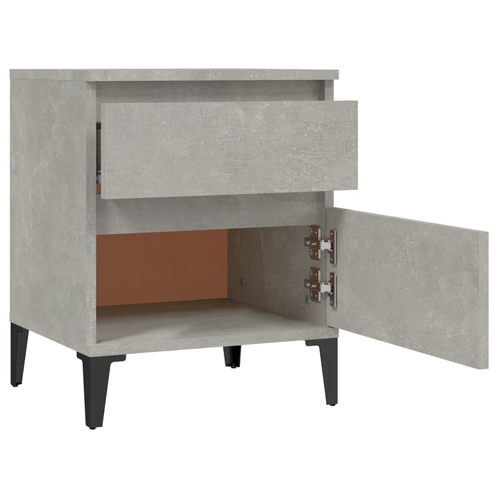 vidaXL Nachttische 2 Stk. Betongrau 40x35x50 cm