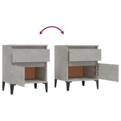 vidaXL Nachttische 2 Stk. Betongrau 40x35x50 cm
