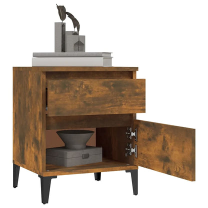 vidaXL Table de chevet chêne fumé 40x35x50 cm
