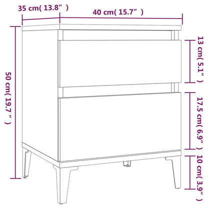 vidaXL Nachttische 2 Stk. Grau Sonoma 40x35x50 cm