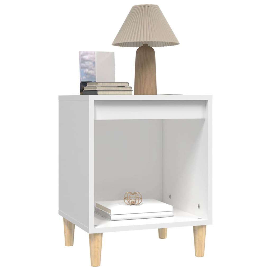 vidaXL Table de chevet blanc 40x35x50 cm Bois d'ingénierie