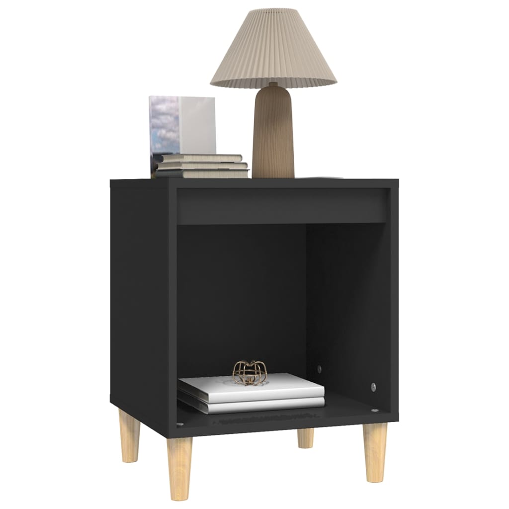 vidaXL Table de chevet Noir 40x35x50 cm Bois d'ingénierie