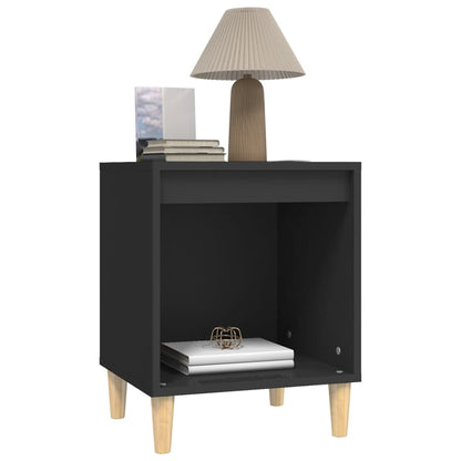 vidaXL Table de chevet Noir 40x35x50 cm Bois d'ingénierie
