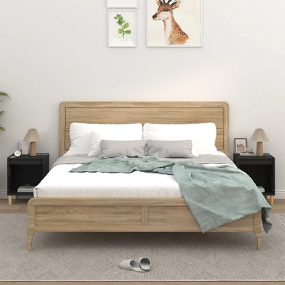 vidaXL Nachttische 2 Stk. Schwarz 40x35x50 cm
