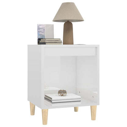vidaXL Table de chevet blanc brillant 40x35x50 cm Aggloméré