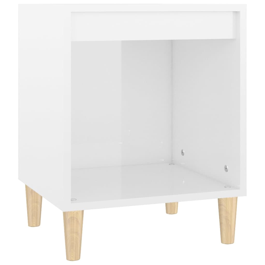 vidaXL Tables de chevet 2 pcs Blanc brillant 40x35x50 cm