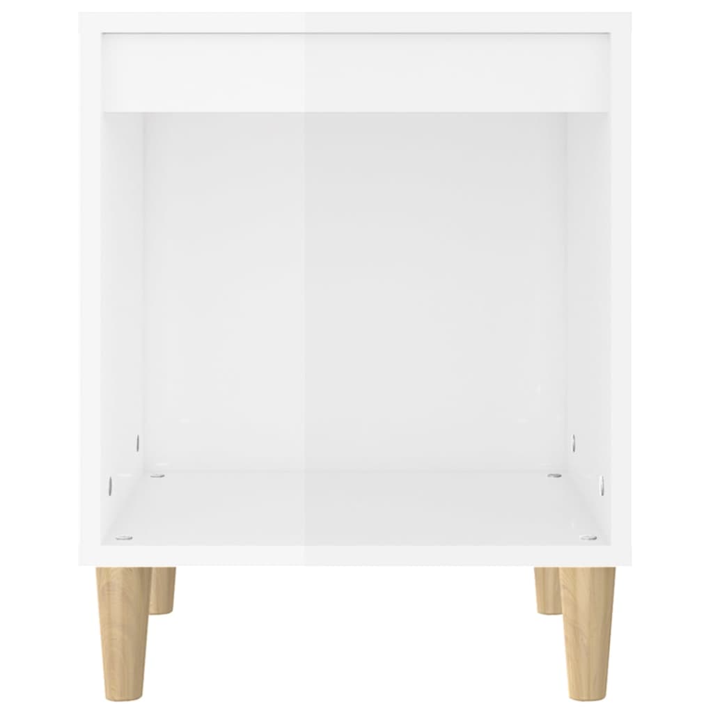 vidaXL Tables de chevet 2 pcs Blanc brillant 40x35x50 cm