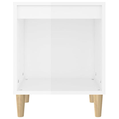 vidaXL Tables de chevet 2 pcs Blanc brillant 40x35x50 cm