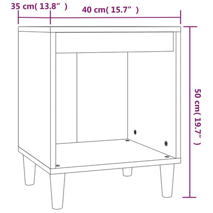 vidaXL Tables de chevet 2 pcs Blanc brillant 40x35x50 cm