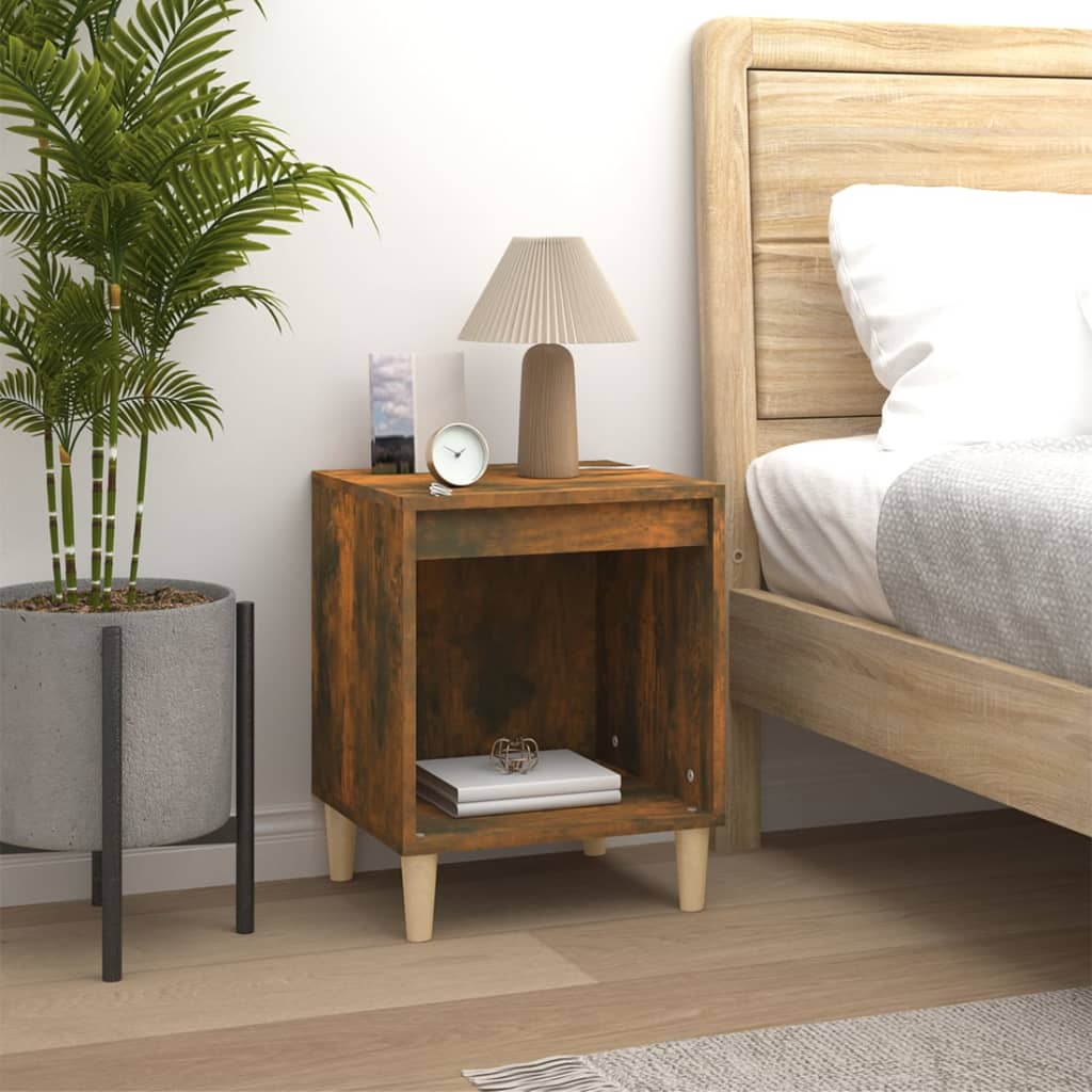 vidaXL Tables de chevet 2 pcs Chêne fumé 40x35x50 cm