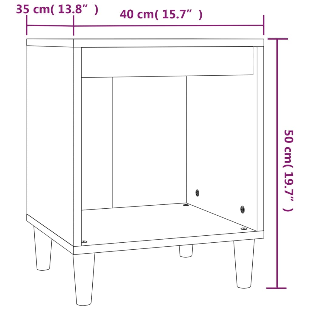vidaXL Tables de chevet 2 pcs Chêne fumé 40x35x50 cm