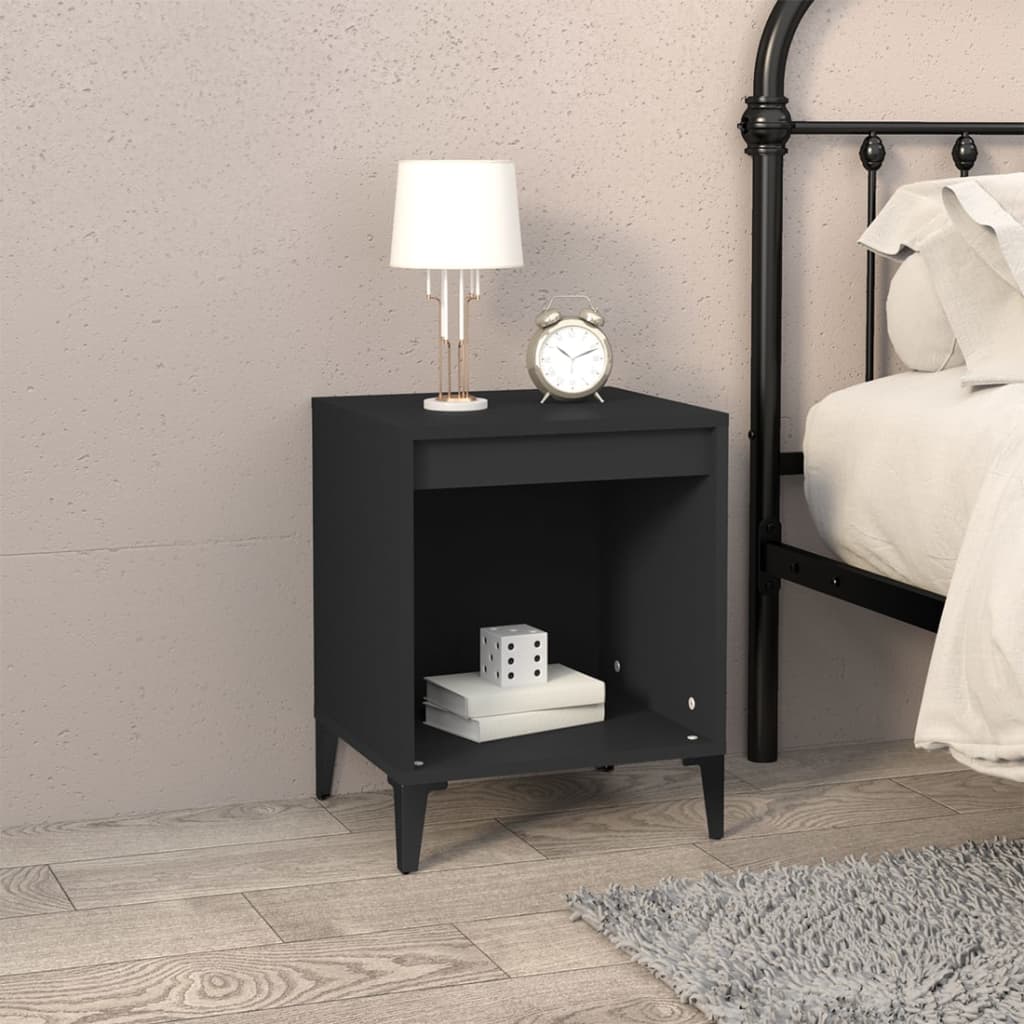 vidaXL Tables de chevet 2 pcs Noir 40x35x50 cm