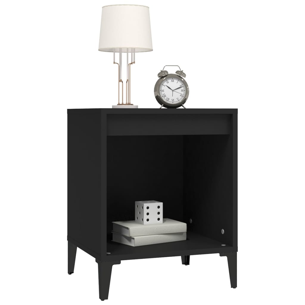 vidaXL Tables de chevet 2 pcs Noir 40x35x50 cm