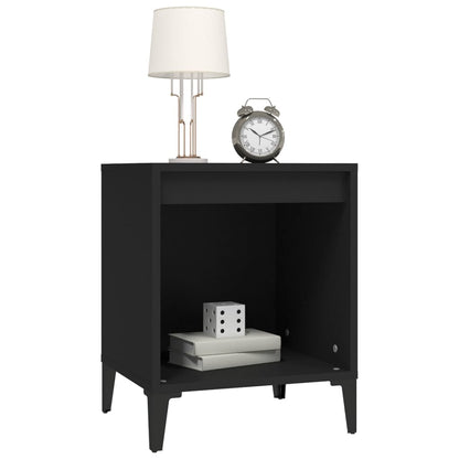 vidaXL Tables de chevet 2 pcs Noir 40x35x50 cm