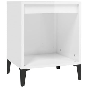 vidaXL Table de chevet blanc brillant 40x35x50 cm