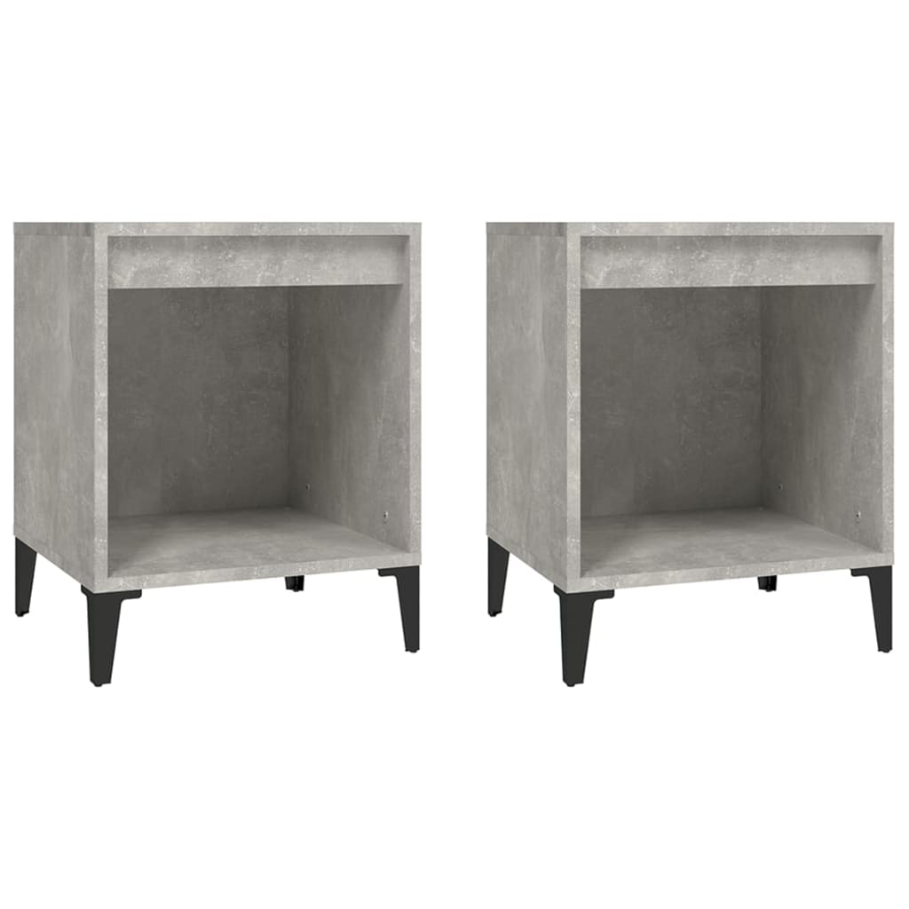 vidaXL Tables de chevet 2 pcs. Gris béton 40x35x50 cm