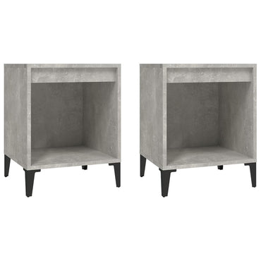 vidaXL Tables de chevet 2 pcs. Gris béton 40x35x50 cm