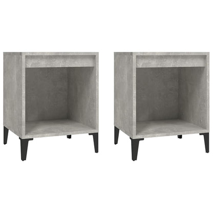 vidaXL Tables de chevet 2 pcs. Gris béton 40x35x50 cm