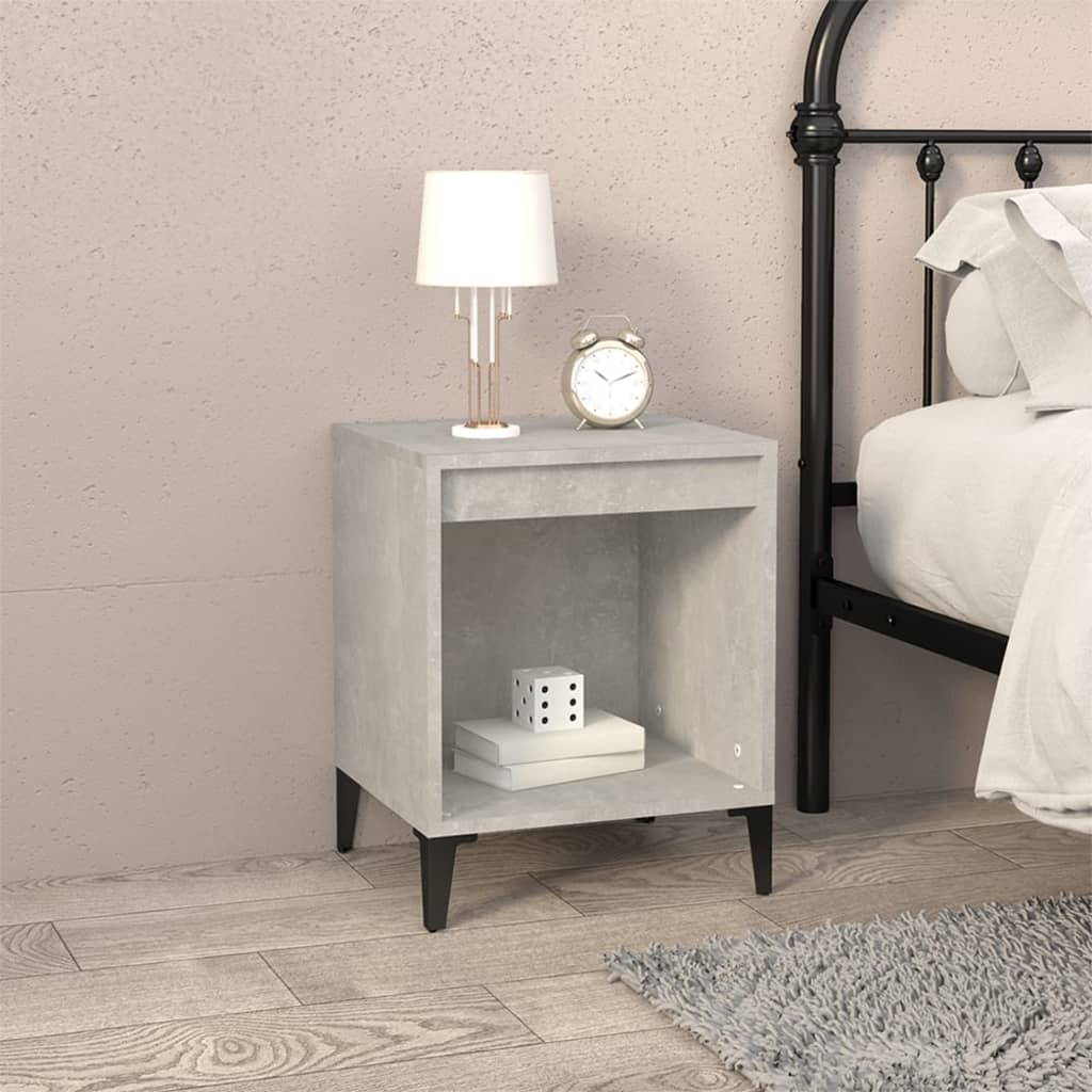 vidaXL Tables de chevet 2 pcs. Gris béton 40x35x50 cm