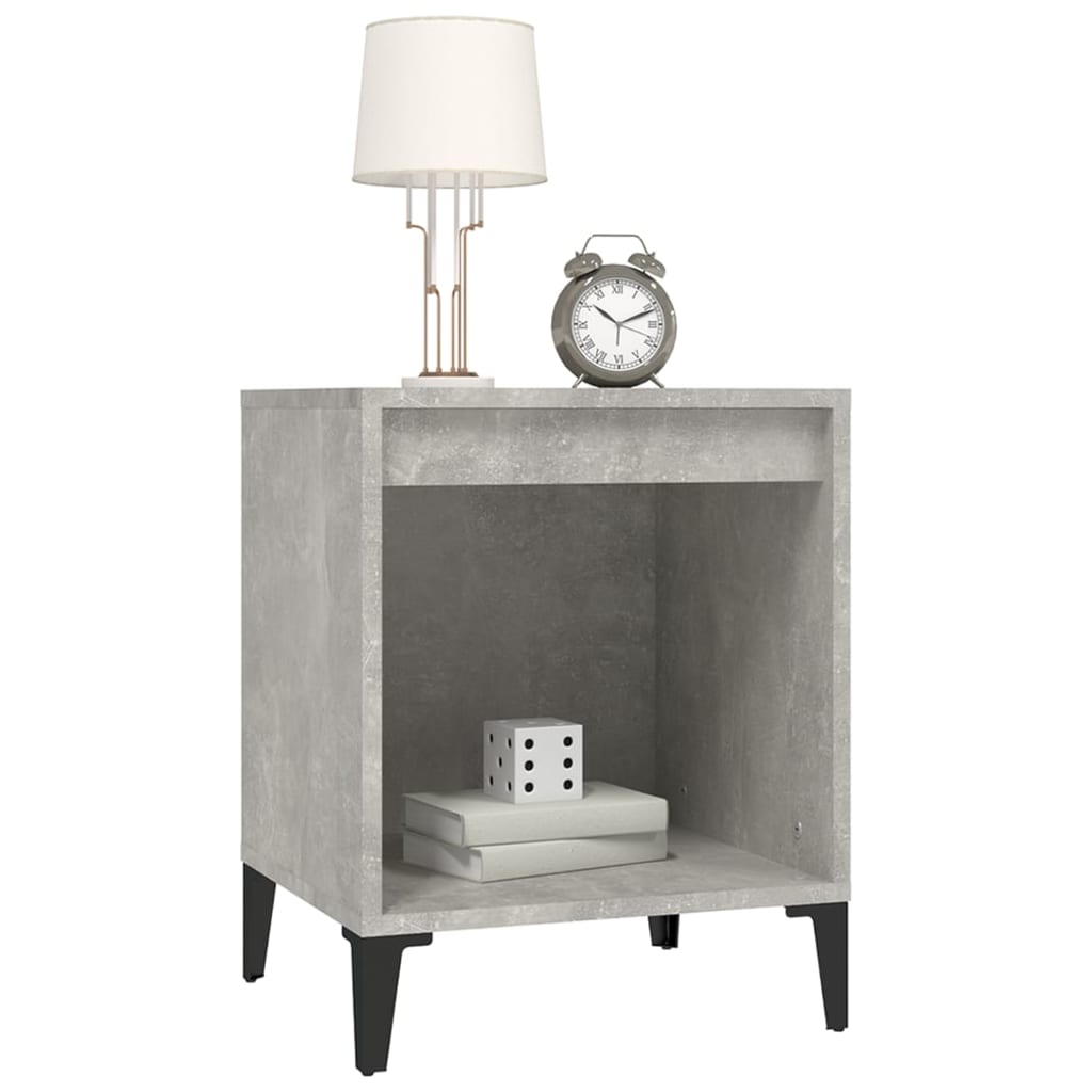 vidaXL Tables de chevet 2 pcs. Gris béton 40x35x50 cm