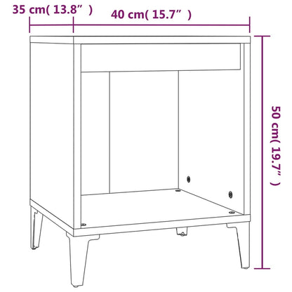 vidaXL Tables de chevet 2 pcs. Gris béton 40x35x50 cm