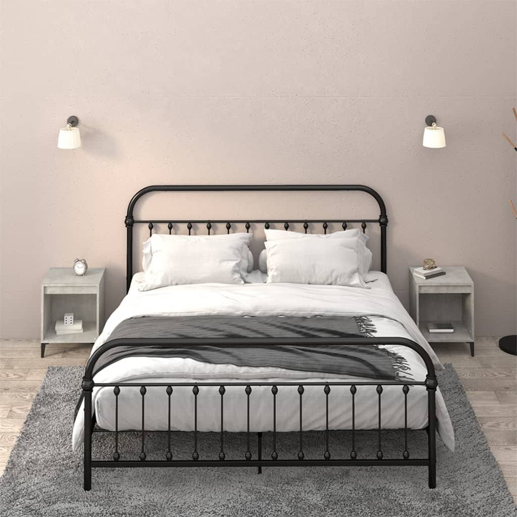 vidaXL Tables de chevet 2 pcs. Gris béton 40x35x50 cm