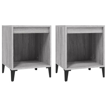 vidaXL Tables de chevet 2 pcs Gris Sonoma 40x35x50 cm