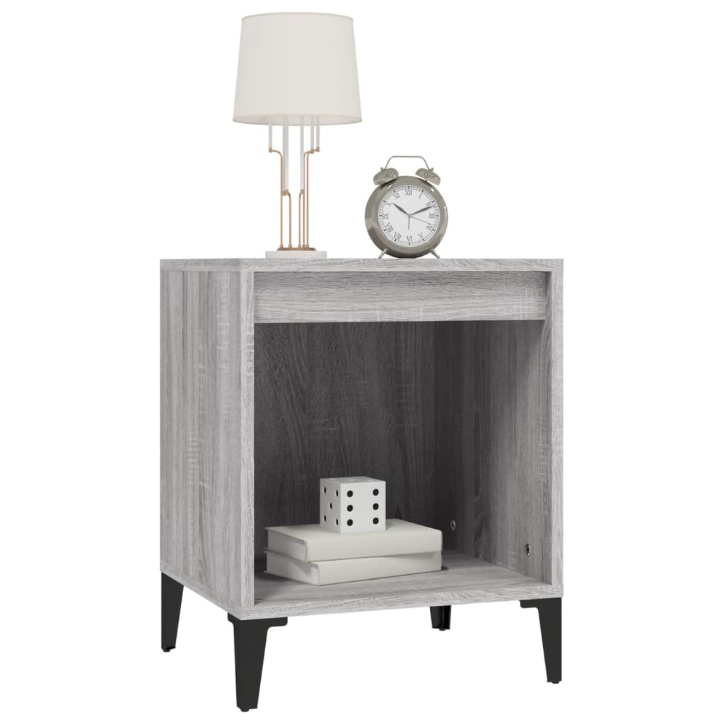 vidaXL Tables de chevet 2 pcs Gris Sonoma 40x35x50 cm