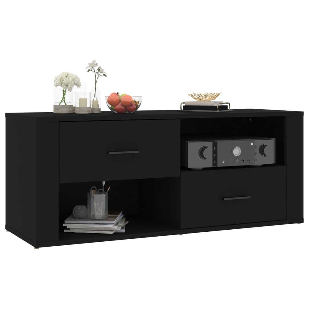 vidaXL TV-Schrank Schwarz 100x35x40 cm Holzwerkstoff