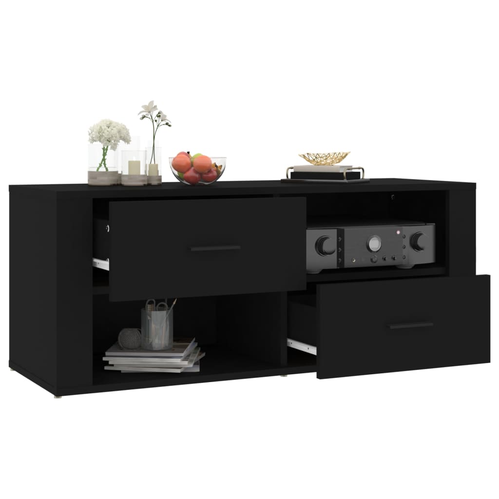 vidaXL TV-Schrank Schwarz 100x35x40 cm Holzwerkstoff