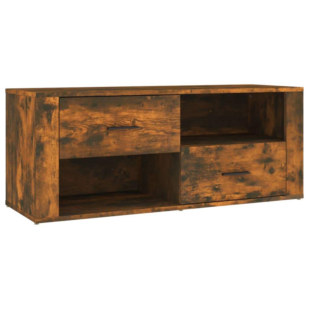 vidaXL Meuble TV chêne fumé 100x35x40 cm bois d'ingénierie