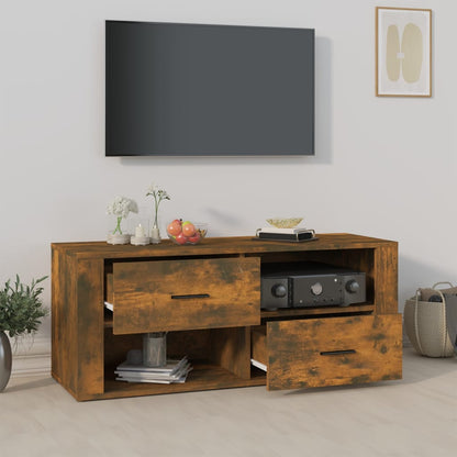 vidaXL Meuble TV chêne fumé 100x35x40 cm bois d'ingénierie