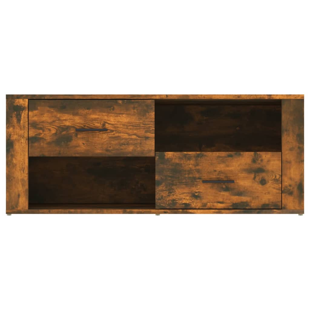 vidaXL Meuble TV chêne fumé 100x35x40 cm bois d'ingénierie