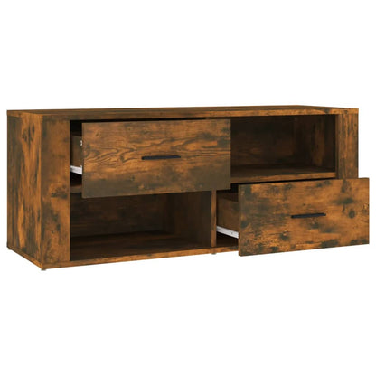 vidaXL Meuble TV chêne fumé 100x35x40 cm bois d'ingénierie