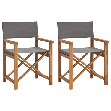 vidaXL Regiestühle 2 Stk. Massivholz Teak Grau